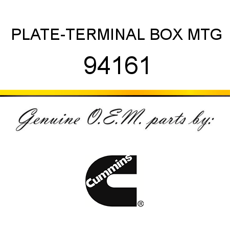 PLATE-TERMINAL BOX MTG 94161