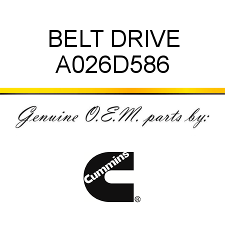BELT, DRIVE A026D586