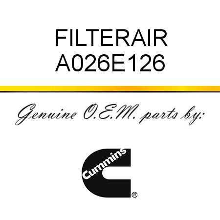 FILTER,AIR A026E126