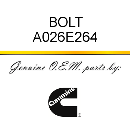 BOLT A026E264