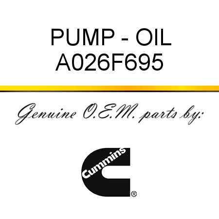 PUMP - OIL A026F695
