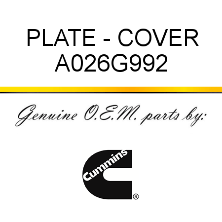 PLATE - COVER A026G992