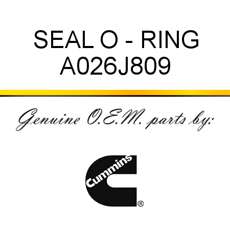 SEAL O - RING A026J809