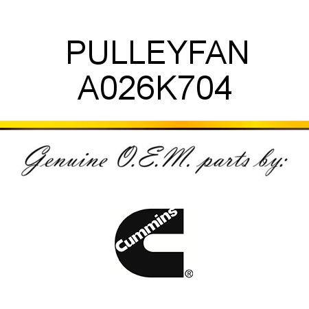 PULLEY,FAN A026K704