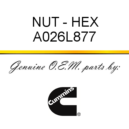 NUT - HEX A026L877