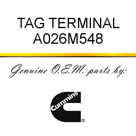TAG, TERMINAL A026M548