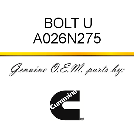 BOLT, U A026N275