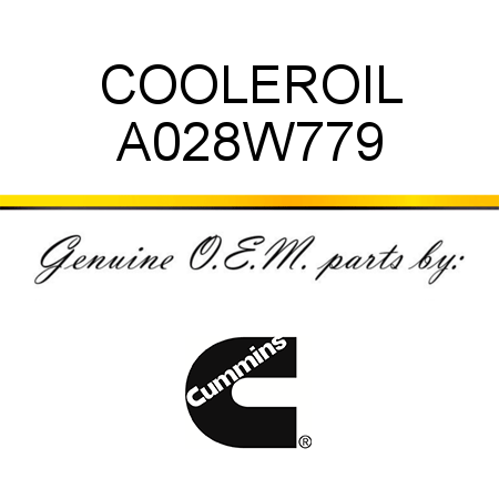 COOLER,OIL A028W779