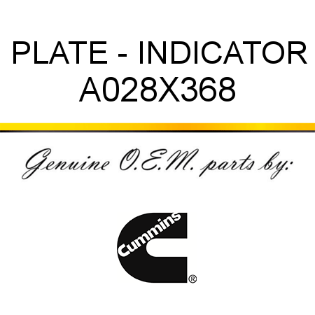 PLATE - INDICATOR A028X368
