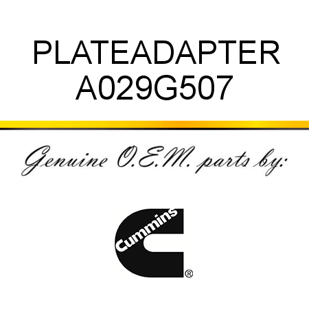 PLATE,ADAPTER A029G507