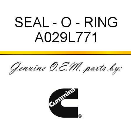 SEAL - O - RING A029L771