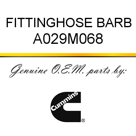 FITTING,HOSE BARB A029M068