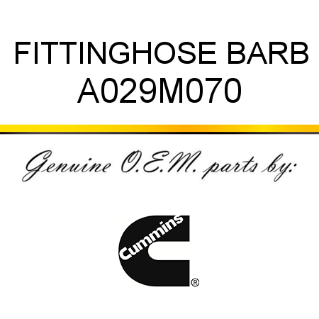 FITTING,HOSE BARB A029M070