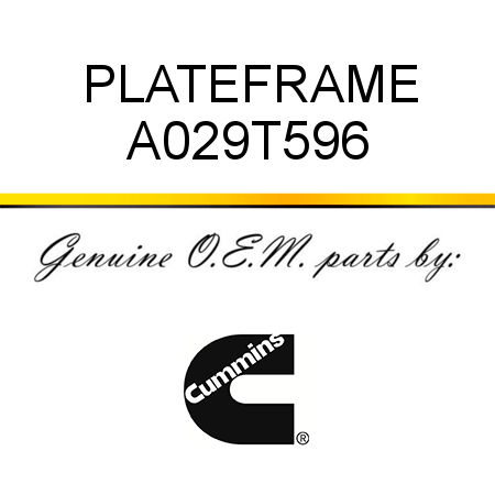 PLATE,FRAME A029T596