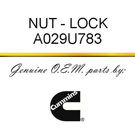 NUT - LOCK A029U783