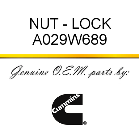 NUT - LOCK A029W689