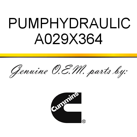 PUMP,HYDRAULIC A029X364