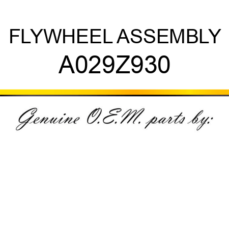 FLYWHEEL ASSEMBLY A029Z930