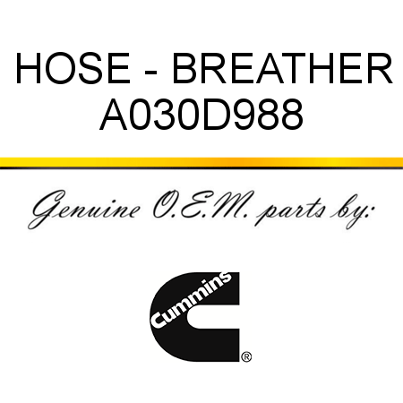 HOSE - BREATHER A030D988