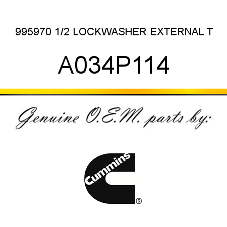 995970 1/2 LOCKWASHER EXTERNAL T A034P114