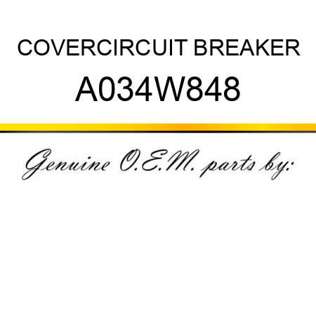 COVER,CIRCUIT BREAKER A034W848