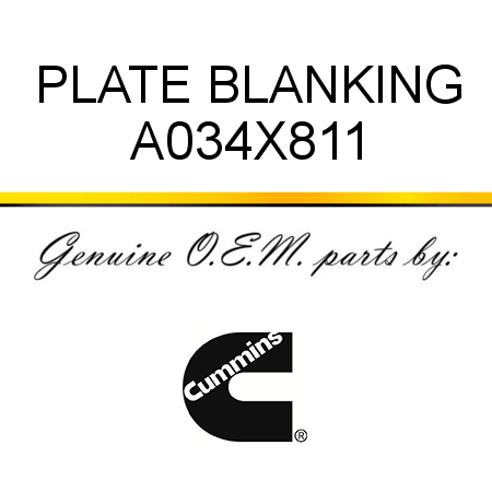 PLATE, BLANKING A034X811