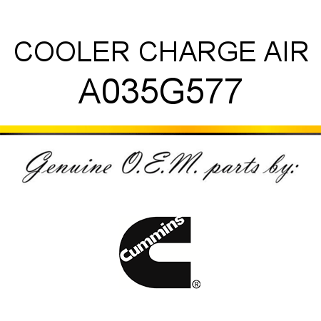 COOLER, CHARGE AIR A035G577