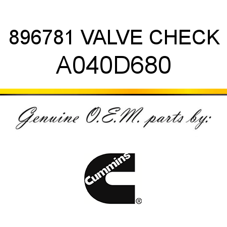 896781 VALVE, CHECK A040D680