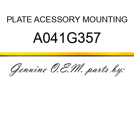 PLATE ACESSORY MOUNTING A041G357