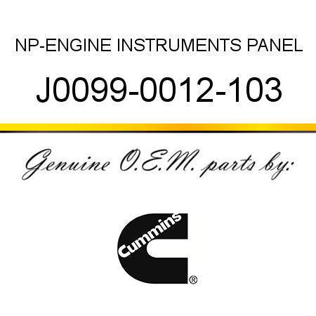 NP-ENGINE INSTRUMENTS PANEL J0099-0012-103