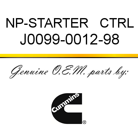 NP-STARTER   CTRL J0099-0012-98