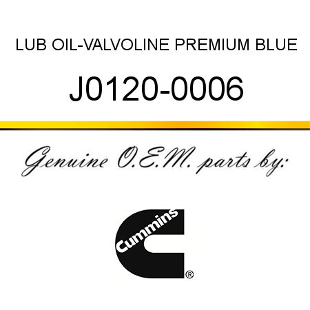 LUB OIL-VALVOLINE PREMIUM BLUE J0120-0006