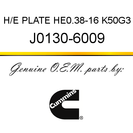 H/E PLATE HE0.38-16 K50G3 J0130-6009
