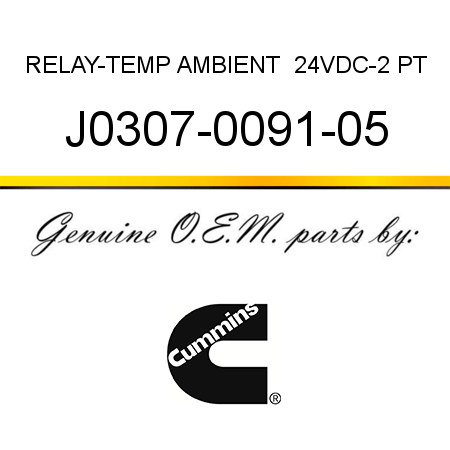 RELAY-TEMP AMBIENT  24VDC-2 PT J0307-0091-05
