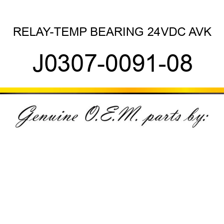 RELAY-TEMP BEARING 24VDC AVK J0307-0091-08