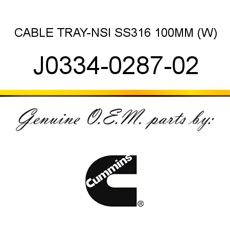 CABLE TRAY-NSI SS316 100MM (W) J0334-0287-02