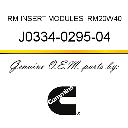 RM INSERT MODULES  RM20W40 J0334-0295-04