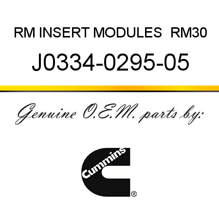 RM INSERT MODULES  RM30 J0334-0295-05