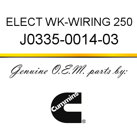 ELECT WK-WIRING 250 J0335-0014-03