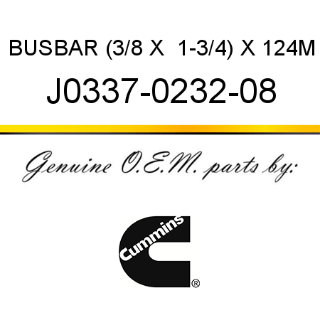 BUSBAR (3/8 X  1-3/4) X 124M J0337-0232-08