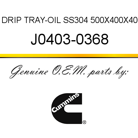 DRIP TRAY-OIL SS304 500X400X40 J0403-0368