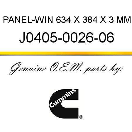 PANEL-WIN 634 X 384 X 3 MM J0405-0026-06