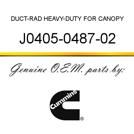 DUCT-RAD HEAVY-DUTY FOR CANOPY J0405-0487-02