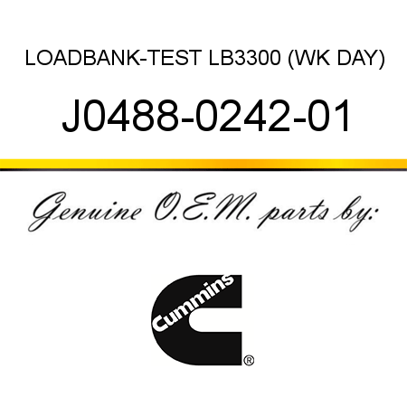 LOADBANK-TEST LB3300 (WK DAY) J0488-0242-01