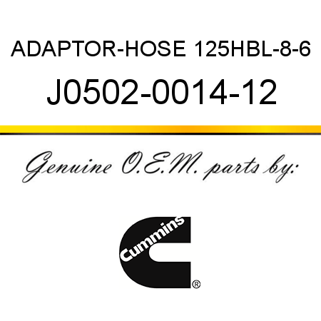ADAPTOR-HOSE 125HBL-8-6 J0502-0014-12