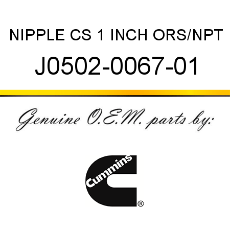NIPPLE CS 1 INCH ORS/NPT J0502-0067-01