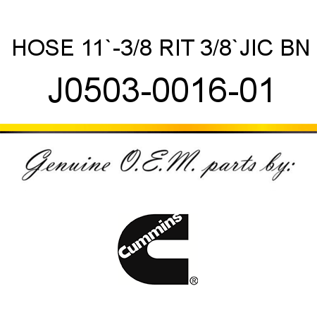 HOSE 11`-3/8 RIT 3/8`JIC BN J0503-0016-01