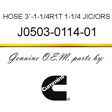 HOSE 3`-1-1/4R1T 1-1/4 JIC/ORS J0503-0114-01
