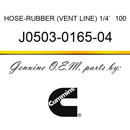 HOSE-RUBBER (VENT LINE) 1/4`  100 J0503-0165-04