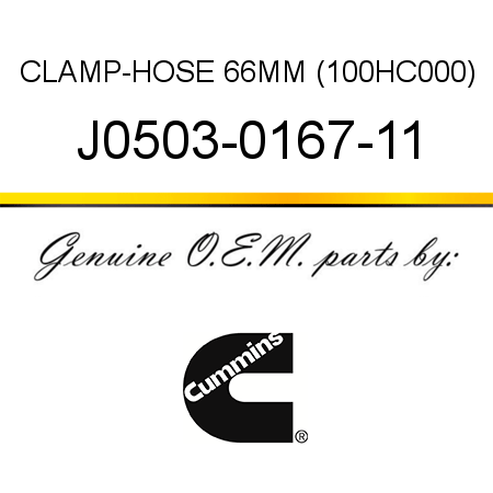 CLAMP-HOSE 66MM (100HC000) J0503-0167-11